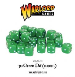 30 Green D6 Dice (10mm)