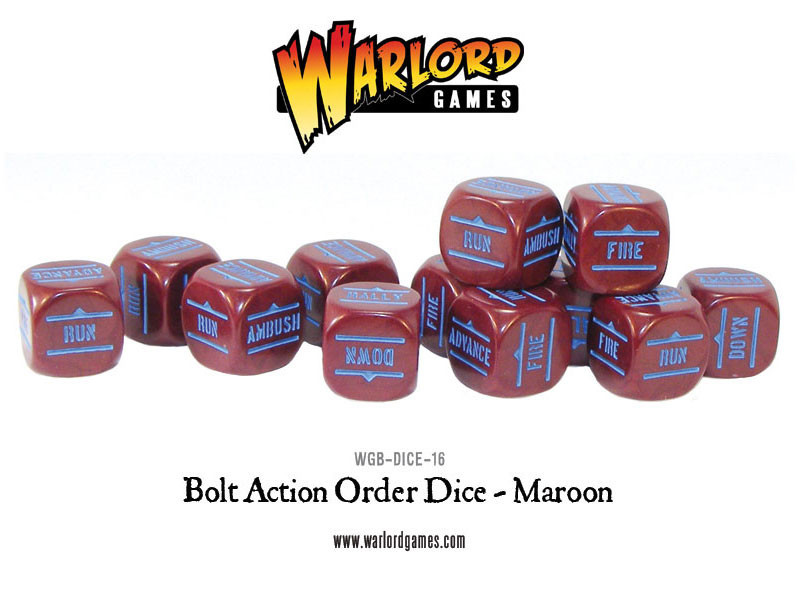 New style: Bolt Action Orders Dice packs - Maroon