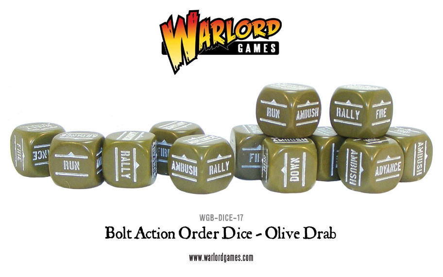 New style: Bolt Action Orders Dice packs - Olive Drab
