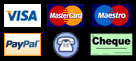 We accept Visa, Mastercard, Maestro by phone, Paypal, cheque, and bank transfer for payments