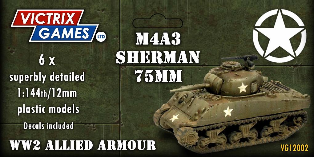 12mm Allied M4A3 Sherman 75mm